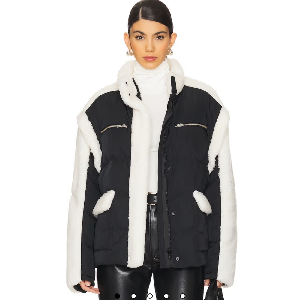 Lovers + Friends Black and White Puffer Jacket